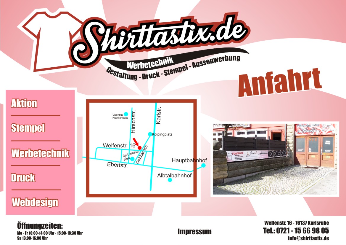 Anfahrt Welfenstr. 16 - 76137 Karlsruhe 